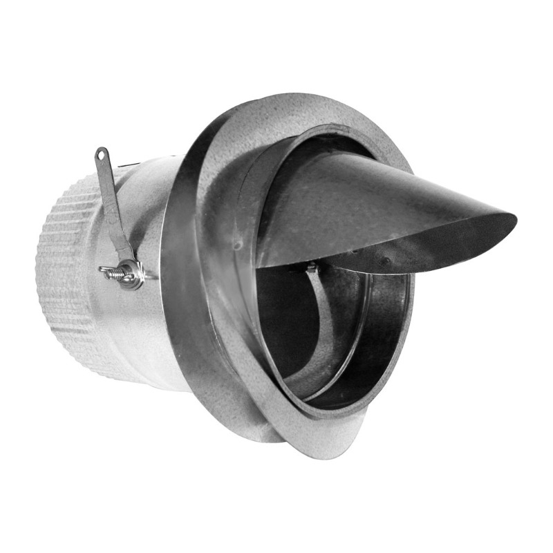 14" Start Collar with Scoop and Damper, 28 Ga Galvanized