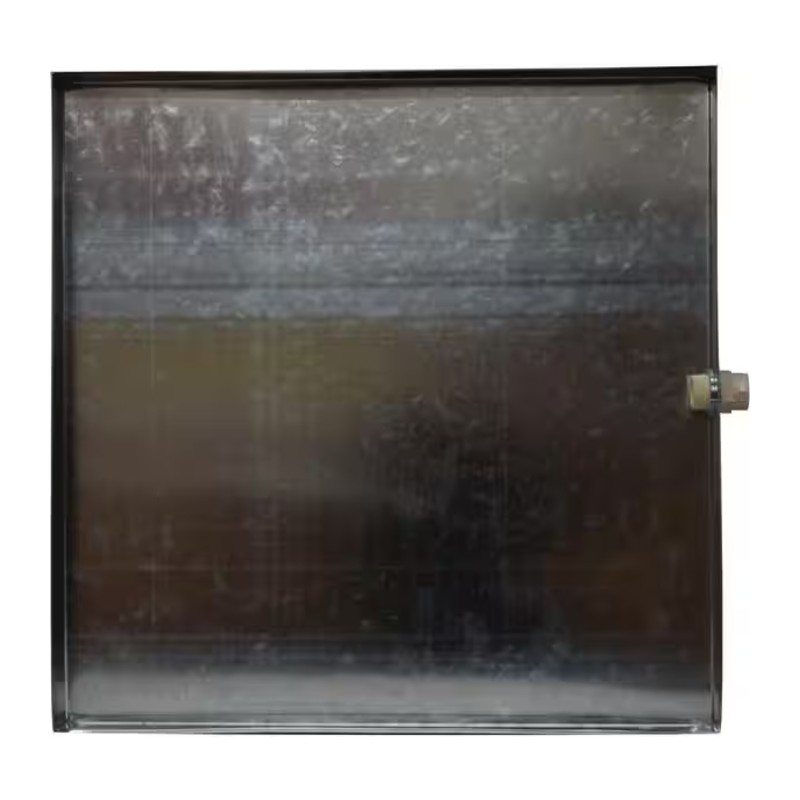 24" x 24" Galvanized Drain Pan, 2" Deep, With Drain